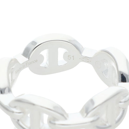 HERMES Chaine d'Ancre Enchainee PM Silver Ring Size 51