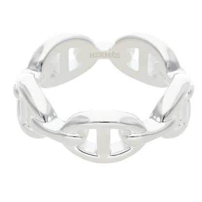 HERMES Chaine d'Ancre Enchainee PM Silver Ring Size 52