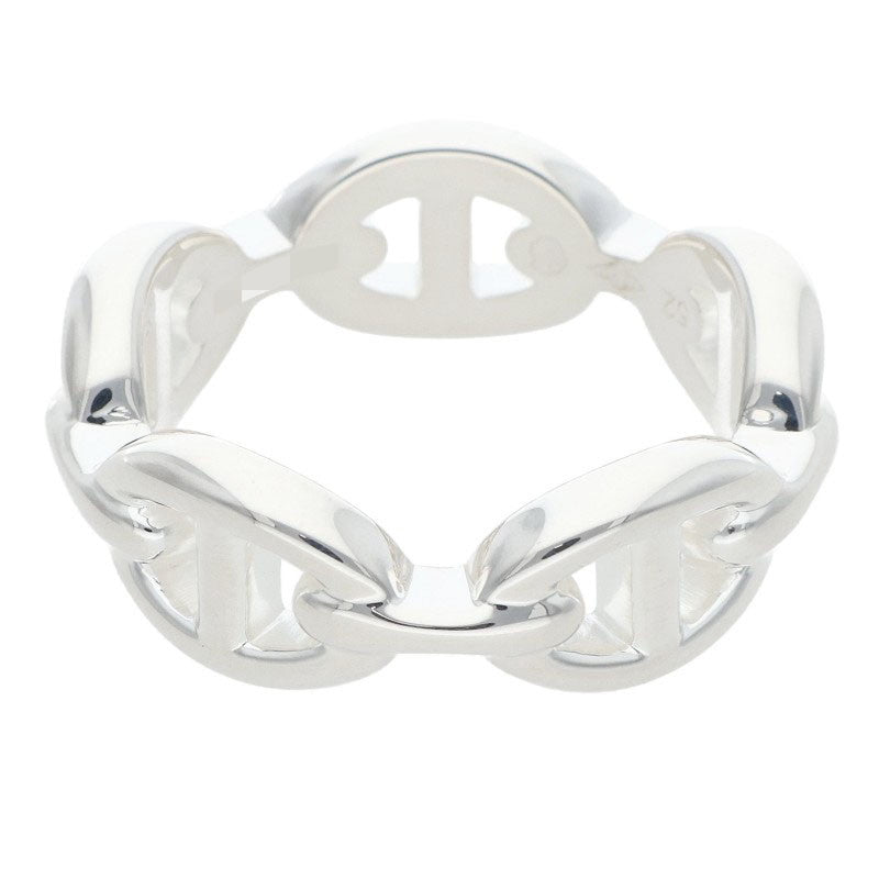 HERMES Chaine d'Ancre Enchainee PM Silver Ring Size 52