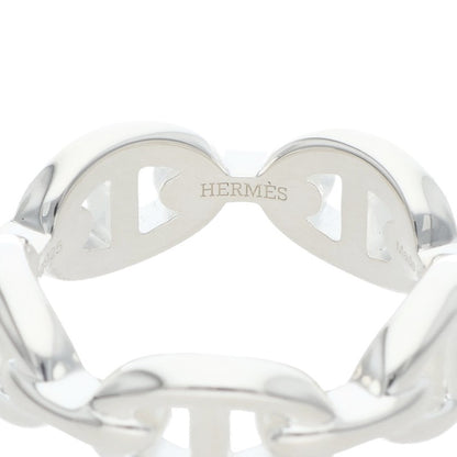 HERMES Chaine d'Ancre Enchainee PM Silver Ring Size 52