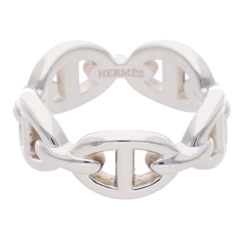 HERMES Chaine d'Ancre Enchainee PM Silver Ring Size 51