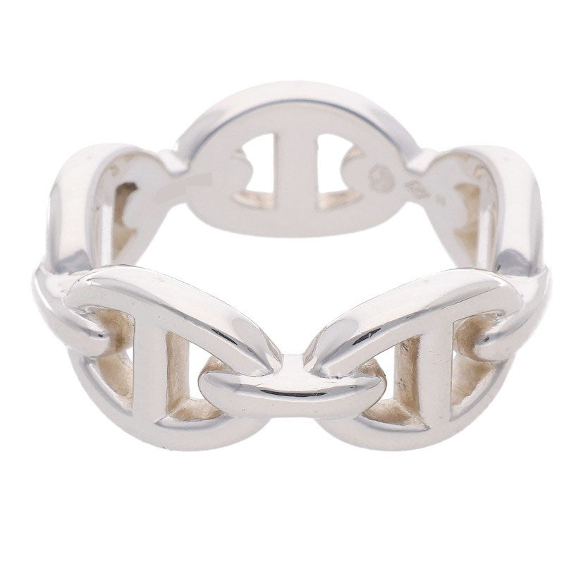 HERMES Chaine d'Ancre Enchainee PM Silver Ring Size 51