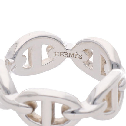HERMES Chaine d'Ancre Enchainee PM Silver Ring Size 51