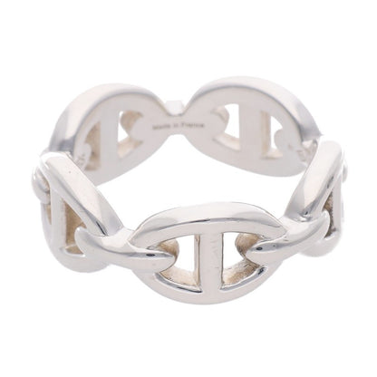 HERMES Chaine d'Ancre Enchainee PM Silver Ring Size 51