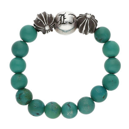 Chrome Hearts BEAD RING Green Silver Ring Size JP 20