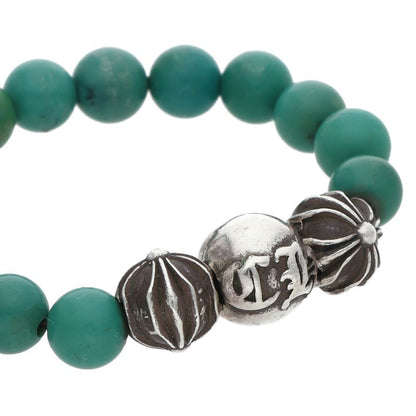 Chrome Hearts BEAD RING Green Silver Ring Size JP 20