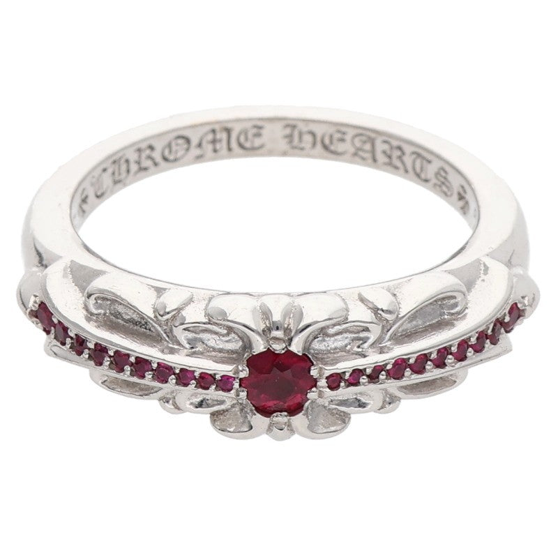 Chrome Hearts 18K WG Baby Classic Ruby Ring Size JP 13.5