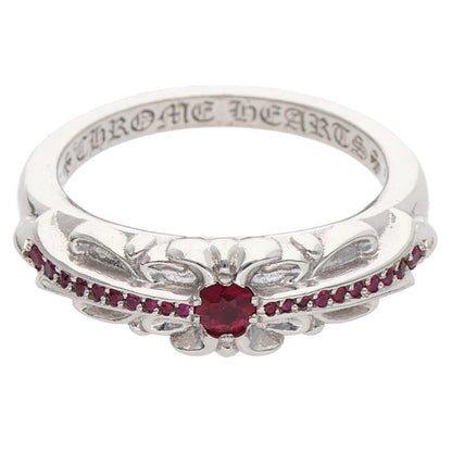 Chrome Hearts 18K WG Baby Classic Ruby Ring Size JP 13.5