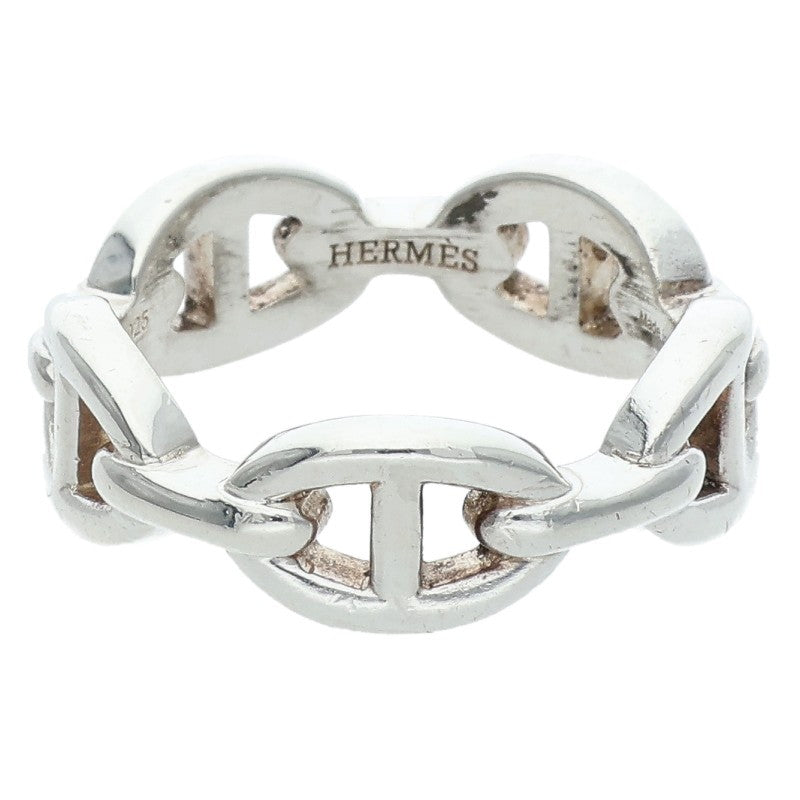 HERMES Chaine d'Ancre Enchainee PM Silver Ring Size 59