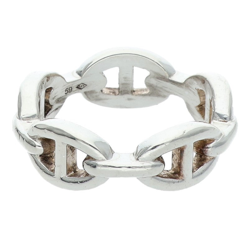 HERMES Chaine d'Ancre Enchainee PM Silver Ring Size 59