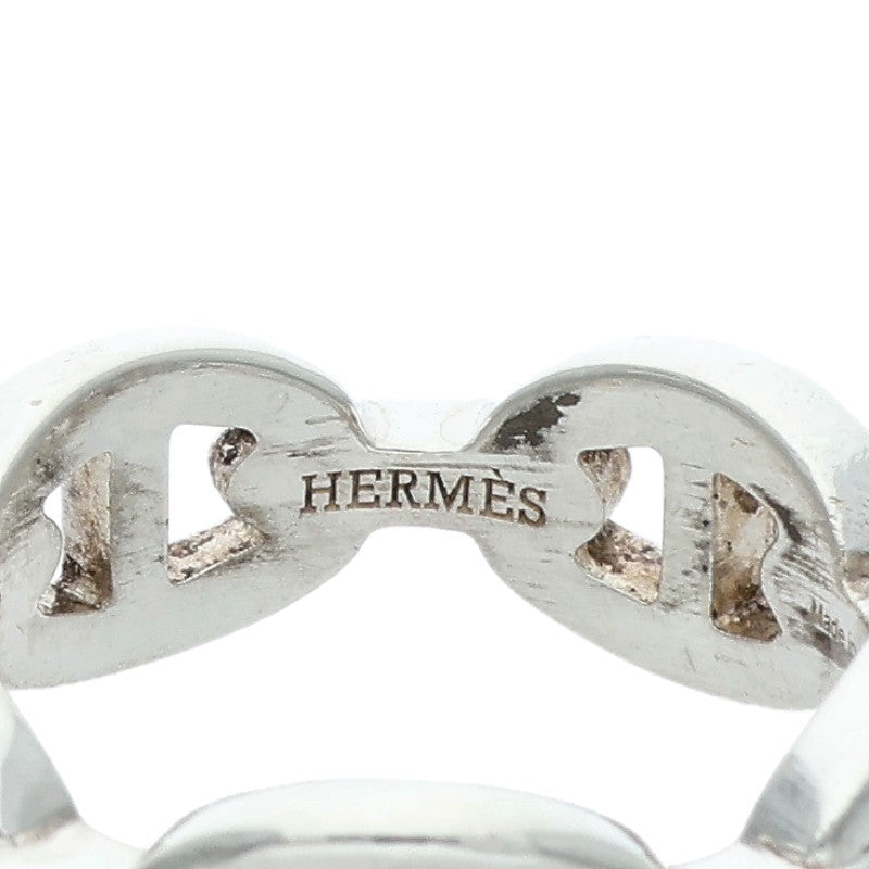 HERMES Chaine d'Ancre Enchainee PM Silver Ring Size 59