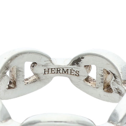 HERMES Chaine d'Ancre Enchainee PM Silver Ring Size 59