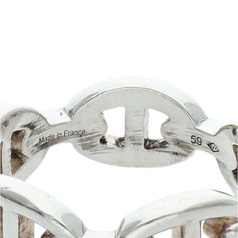 HERMES Chaine d'Ancre Enchainee PM Silver Ring Size 59