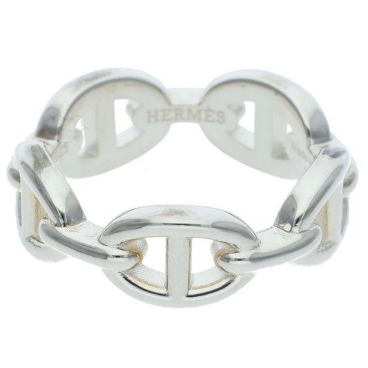 HERMES Chaine d'Ancre Enchainee PM Silver Ring Size 55