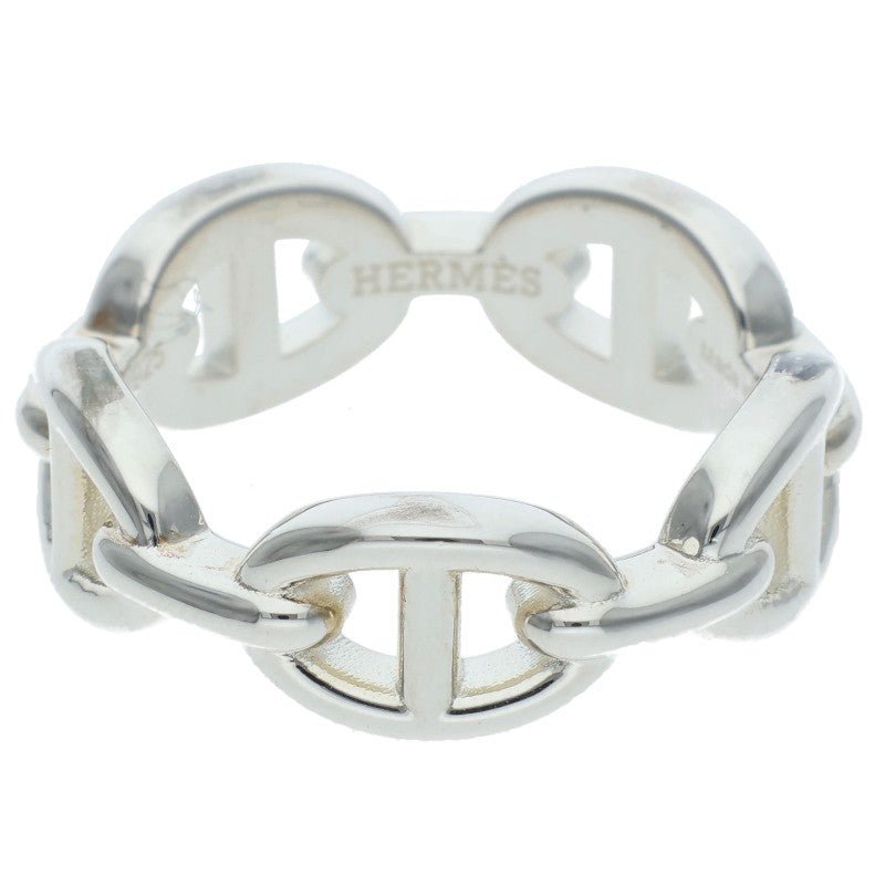 HERMES Chaine d'Ancre Enchainee PM Silver Ring Size 55