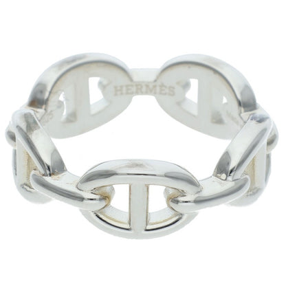 HERMES Chaine d'Ancre Enchainee PM Silver Ring Size 55