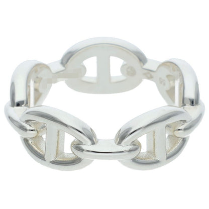 HERMES Chaine d'Ancre Enchainee PM Silver Ring Size 55