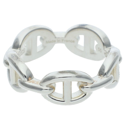 HERMES Chaine d'Ancre Enchainee PM Silver Ring Size 55