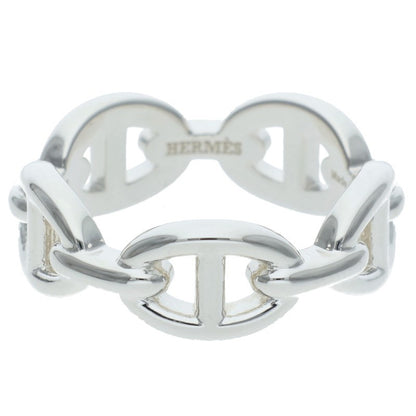 HERMES Chaine d'Ancre Enchainee PM Silver Ring Size 54