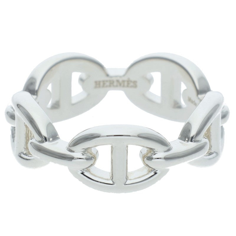 HERMES Chaine d'Ancre Enchainee PM Silver Ring Size 54