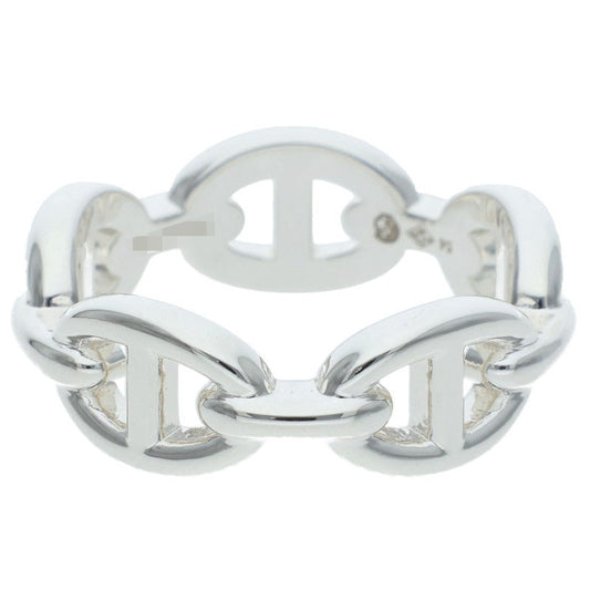 HERMES Chaine d'Ancre Enchainee PM Silver Ring Size 54