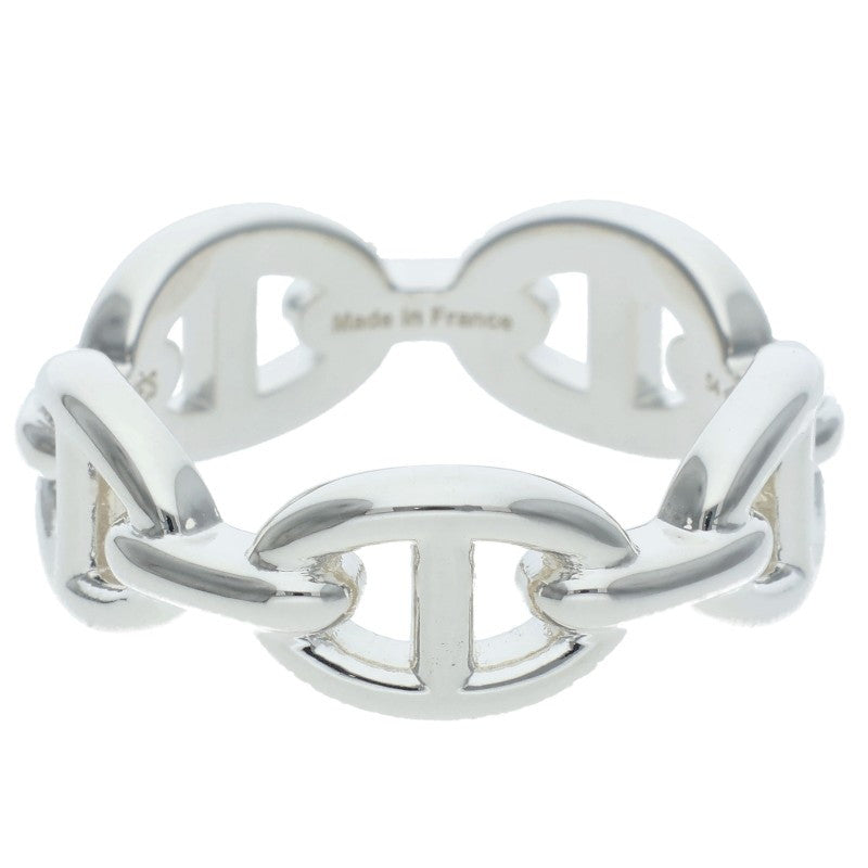 HERMES Chaine d'Ancre Enchainee PM Silver Ring Size 54