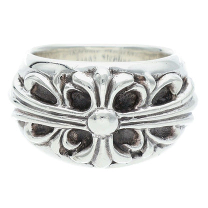 Chrome Hearts FLRL CRS Floral Cross Silver Ring Size JP 11.5