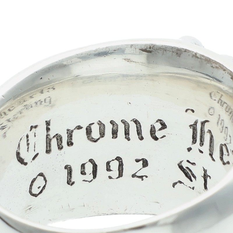 Chrome Hearts FLRL CRS Floral Cross Silver Ring Size JP 11.5