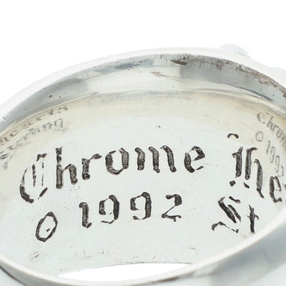Chrome Hearts FLRL CRS Floral Cross Silver Ring Size JP 11.5