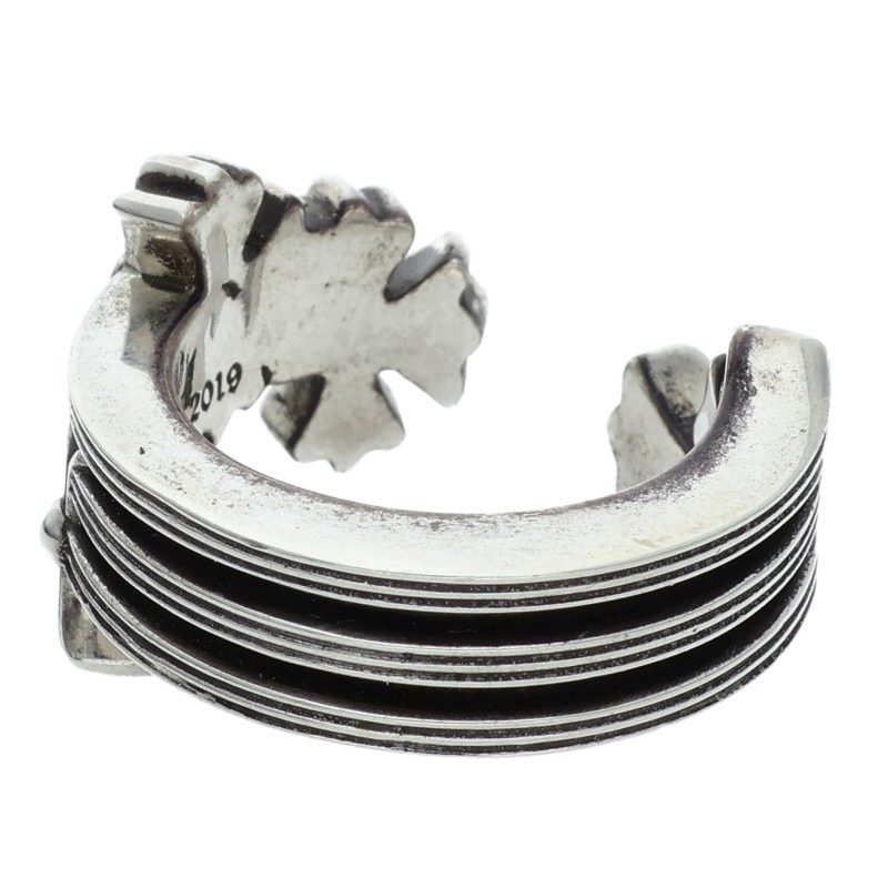 Chrome Hearts 925 Silver 3 CH CRS Cross Ring Size JP 16.5