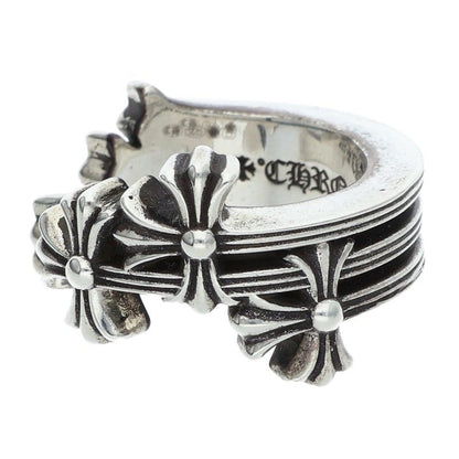 Chrome Hearts 925 Silver 3 CH CRS Cross Ring Size JP 16.5