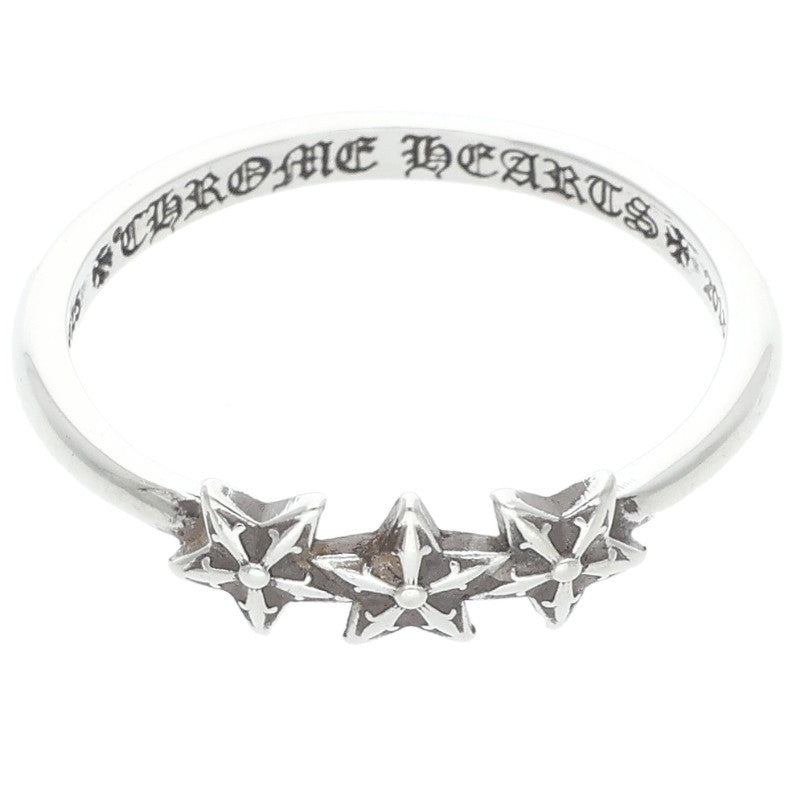 Chrome Hearts Bubblegum 3 Star Silver Ring Size JP 11.5