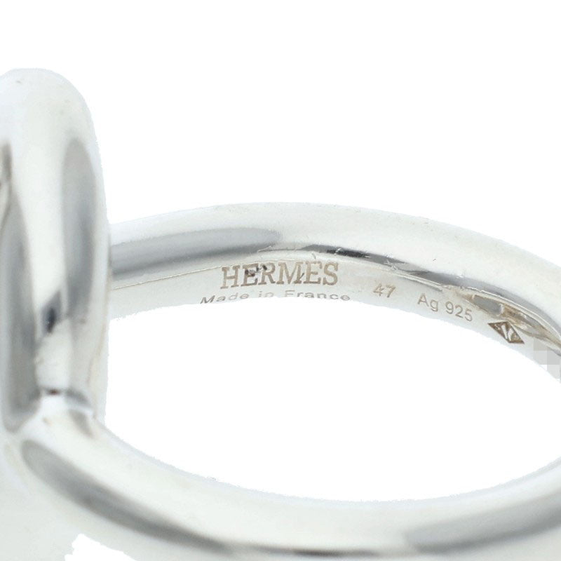HERMES Croisette Silver Ring Size 47