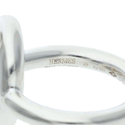 HERMES Croisette Silver Ring Size 47