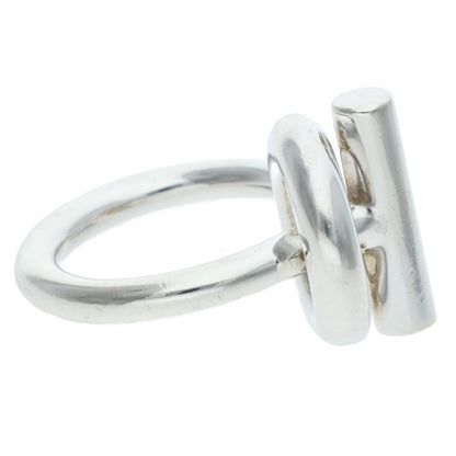 HERMES Croisette Silver Ring Size 47