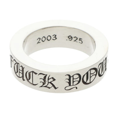 Chrome Hearts 6mm Spacer FUCKYOU Silver Ring Size JP 9
