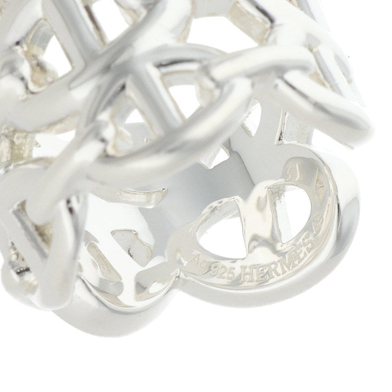 HERMES Chaine d'Ancre Enchainee GM Silver Ring Size JP 9