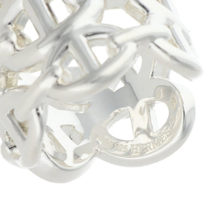 HERMES Chaine d'Ancre Enchainee GM Silver Ring Size JP 9