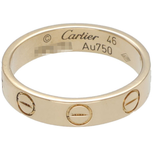 Cartier MINI LOVE RING 18K Yellow Gold Ring Size JP 6