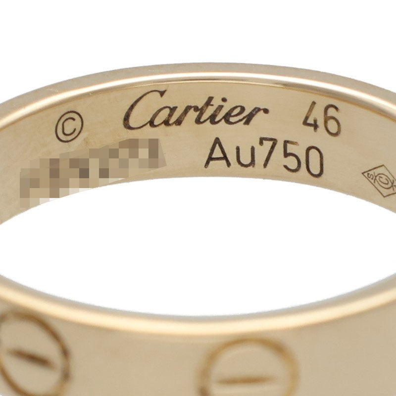 Cartier MINI LOVE RING 18K Yellow Gold Ring Size 46