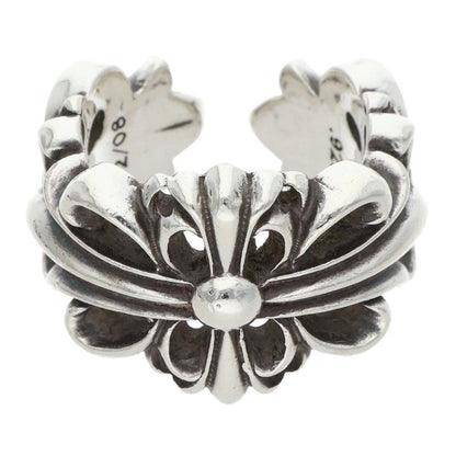 Chrome Hearts DBL FLRL CRS Silver Ring Size JP 11
