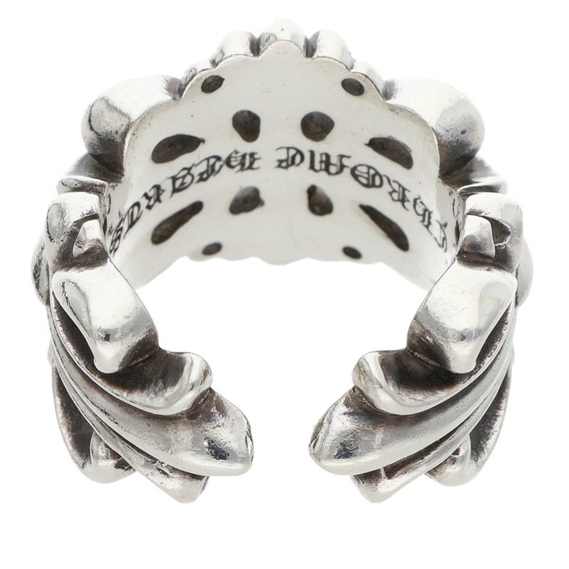 Chrome Hearts DBL FLRL CRS Silver Ring Size JP 11