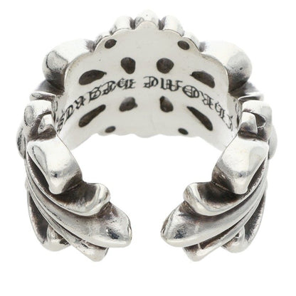 Chrome Hearts DBL FLRL CRS Silver Ring Size JP 11