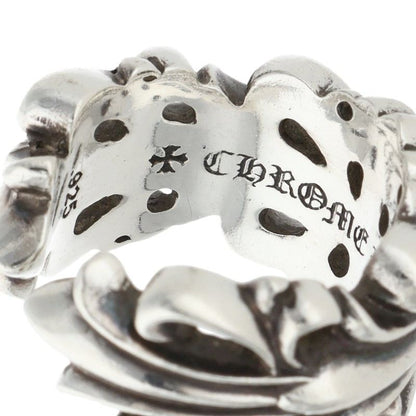 Chrome Hearts DBL FLRL CRS Silver Ring Size JP 11