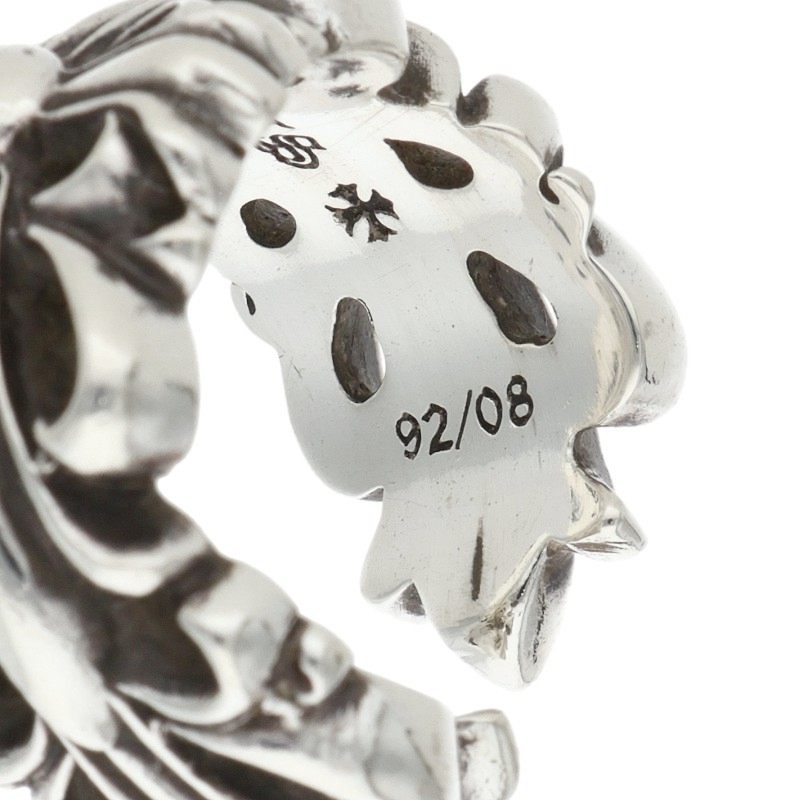 Chrome Hearts DBL FLRL CRS Silver Ring Size JP 11