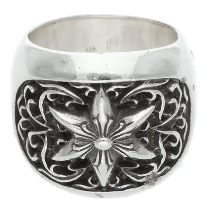 Chrome Hearts Classic Oval Star Silver Ring Size JP 23