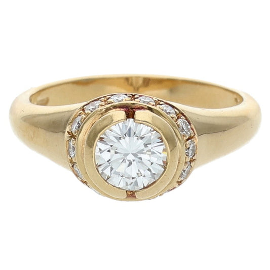 BVLGARI Solitaire Cocktail K18YG Diamond Ring Size ONE SIZE