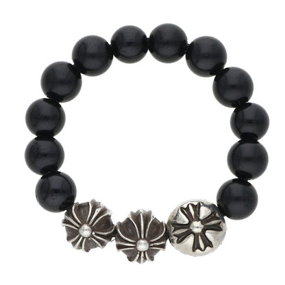 Chrome Hearts BEAD RING Silver Black Bead Ring Size JP 13