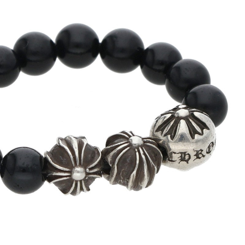 Chrome Hearts BEAD RING Silver Black Bead Ring Size JP 13