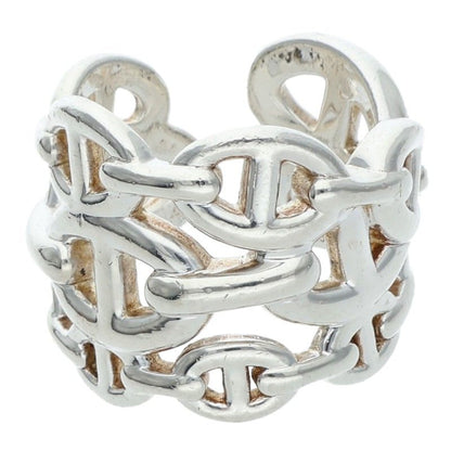 HERMES Chaine d'Ancre Enchainee GM Silver Ring Size 54
